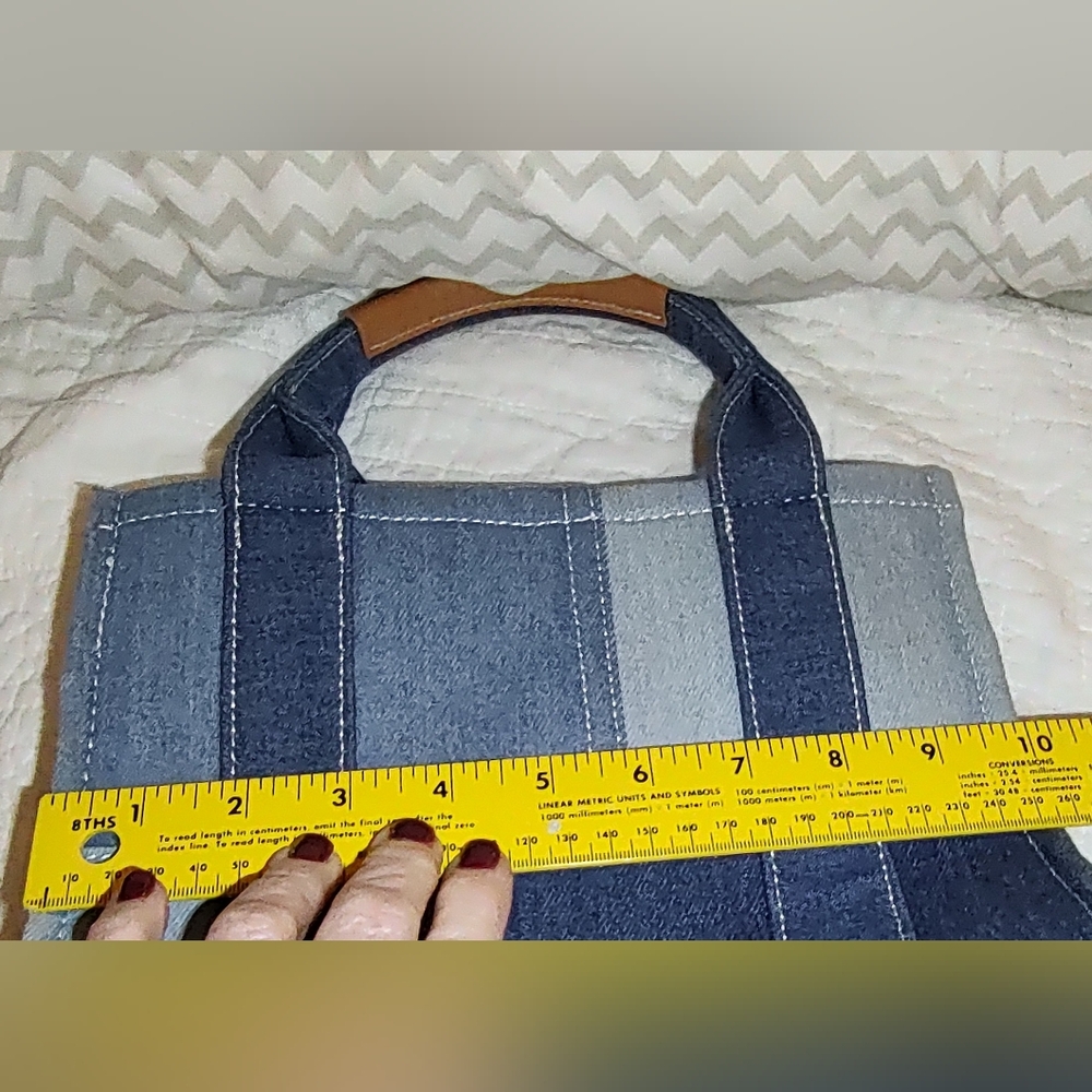 Antik Kraft Small  Denim Colorblock Tote. - Picture 8 of 11